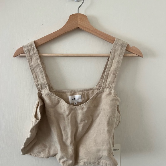 Mate the Label Linen Crop Tank NWT - Picture 2 of 6